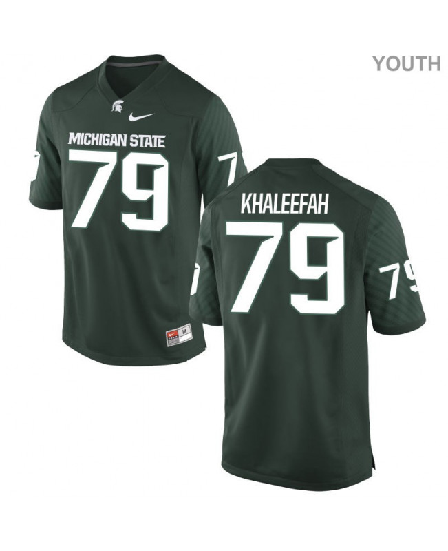 Youth Michigan State Spartans #79 Mustafa Khaleefah NCAA Nike Authentic Green College Stitched Football Jersey EG41W31FC